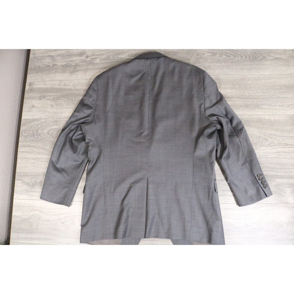 54L Hart Schaffner Marx Gray Wool 2-Piece Suit Trousers Jacket Pants 39 - Picture 8 of 15